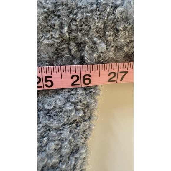 J. Jill 2X Tunic Sweater Blue Pullover Mock Neck Acrylic Mohair Textured Fuzzy - Picture 8 of 9